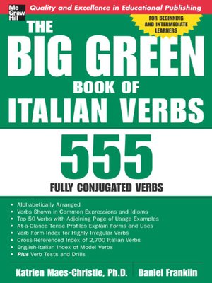 cover image of The Big Green Book of Italian Verbs